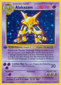 Alakazam z edície Base, karta č.1