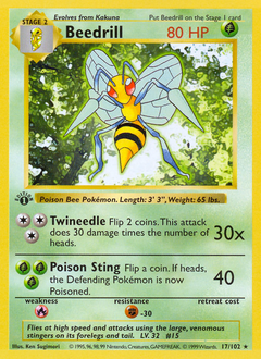 Beedrill z edície Base, karta č.17