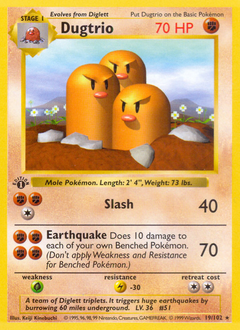 Dugtrio z edície Base, karta č.19
