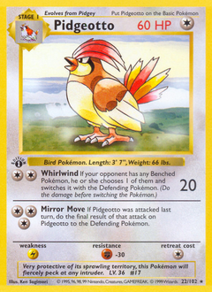Pidgeotto, ukážková karta