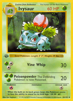 Ivysaur z edície Base, karta č.30