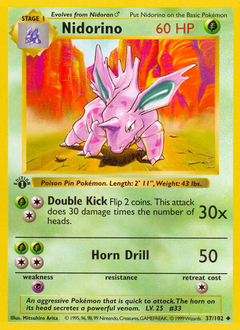 Nidorino, ukážková karta