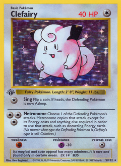 Clefairy z edície Base, karta č.5