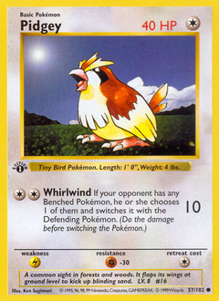 Pidgey, ukážková karta