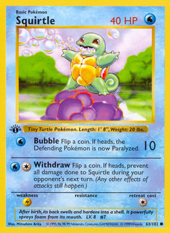 Squirtle z edície Base, karta č.63