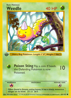 Weedle z edície Base, karta č.69