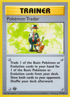 Pokémon Trader z edície Base, karta č.77