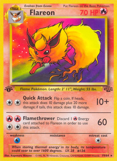 Flareon z edície Jungle, karta č.19