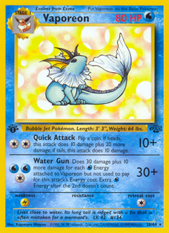 Vaporeon z edície Jungle, karta č.28