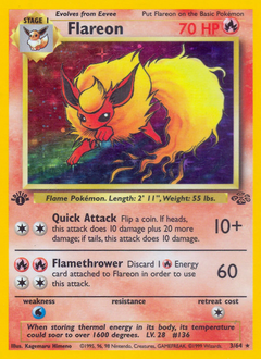 Flareon z edície Jungle, karta č.3