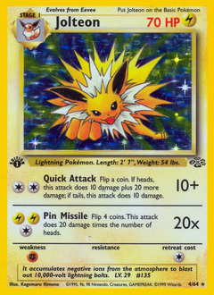 Jolteon z edície Jungle, karta č.4