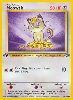 Meowth z edície Jungle, karta č.56