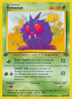 Venonat z edície Jungle, karta č.63