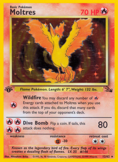 Moltres z edície Fossil, karta č.12