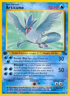 Articuno z edície Fossil, karta č.17