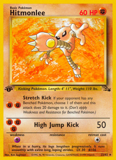 Hitmonlee z edície Fossil, karta č.22