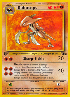 Kabutops z edície Fossil, karta č.24