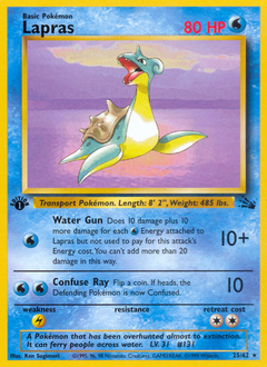 Lapras z edície Fossil, karta č.25
