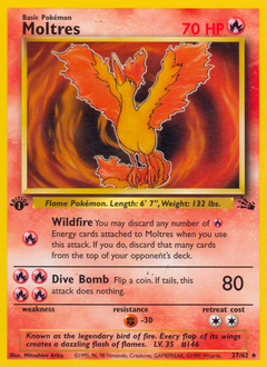 Moltres z edície Fossil, karta č.27