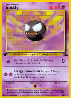 Gastly z edície Fossil, karta č.33