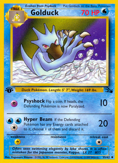 Golduck z edície Fossil, karta č.35