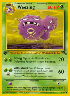 Weezing z edície Fossil, karta č.45