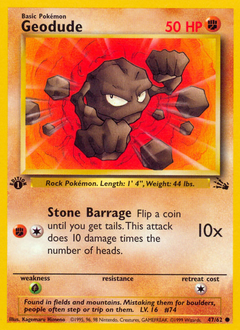 Geodude z edície Fossil, karta č.47