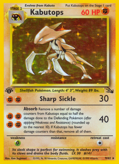 Kabutops z edície Fossil, karta č.9