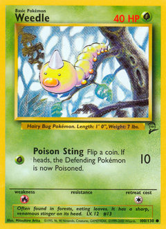 Weedle z edície Base Set 2, karta č.100
