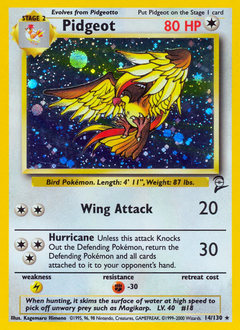 Pidgeot z edície Base Set 2, karta č.14