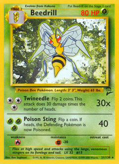 Beedrill z edície Base Set 2, karta č.21