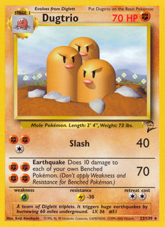Dugtrio z edície Base Set 2, karta č.23