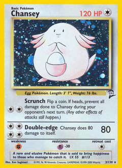 Chansey z edície Base Set 2, karta č.3