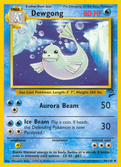 Dewgong z edície Base Set 2, karta č.36