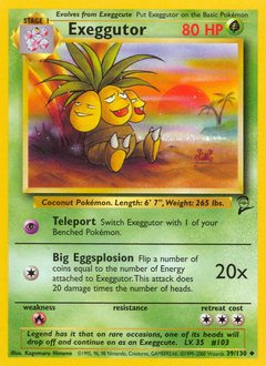 Exeggutor z edície Base Set 2, karta č.39