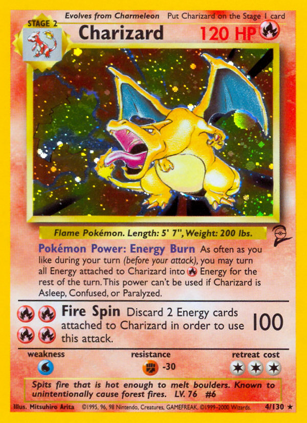 Charizard z edície Base Set 2, karta č.4