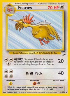 Fearow z edície Base Set 2, karta č.41