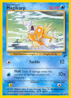 Magikarp z edície Base Set 2, karta č.50