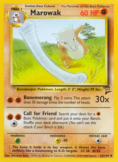 Marowak z edície Base Set 2, karta č.52