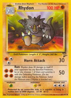 Rhydon z edície Base Set 2, karta č.59