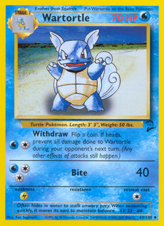 Wartortle z edície Base Set 2, karta č.63