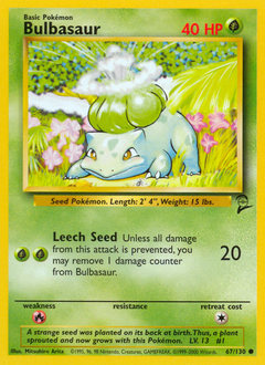 Bulbasaur z edície Base Set 2, karta č.67