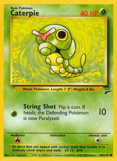 Caterpie z edície Base Set 2, karta č.68