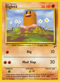 Diglett z edície Base Set 2, karta č.71