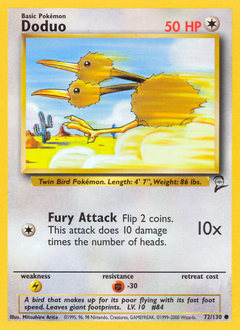 Doduo z edície Base Set 2, karta č.72