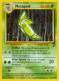 Metapod z edície Base Set 2, karta č.81