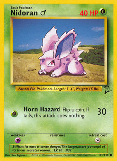 Nidoran ♂ z edície Base Set 2, karta č.83