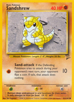 Sandshrew z edície Base Set 2, karta č.91