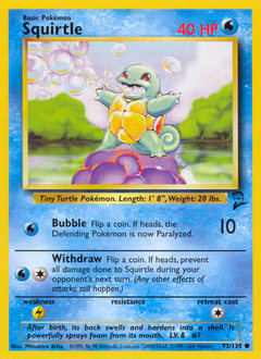 Squirtle z edície Base Set 2, karta č.93