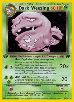 Dark Weezing z edície Team Rocket, karta č.14
